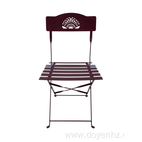 Outdoor Metal Folding Slat Chair with Fanned Pattern